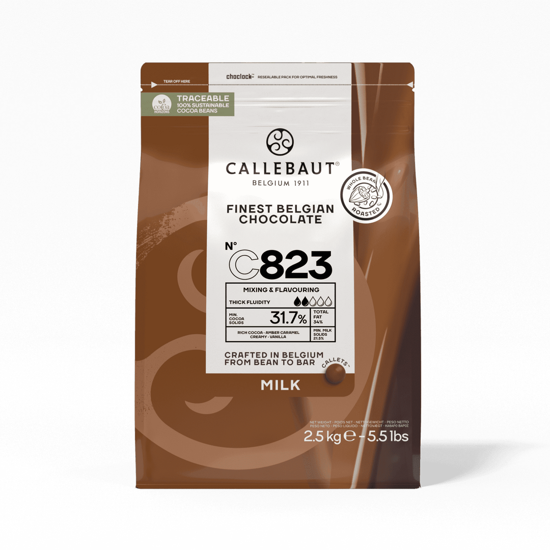 Callebaut C823 maitosuklaa 33,6 % 2,5 kg uudelleensuljettava pussi