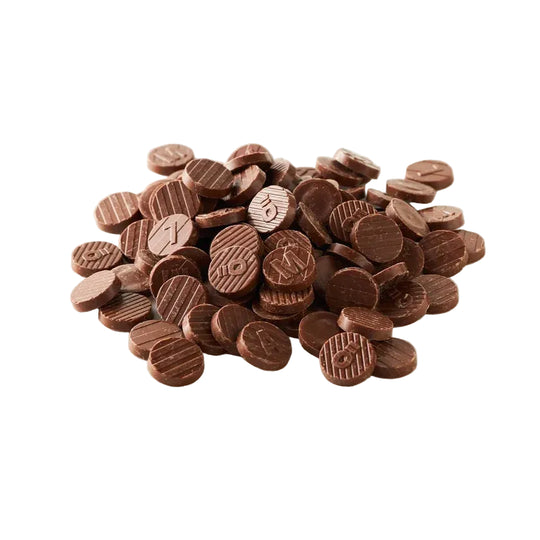 Malmö Chokladfabrik Deep Milk 46% chokladknappar med kakaotoner