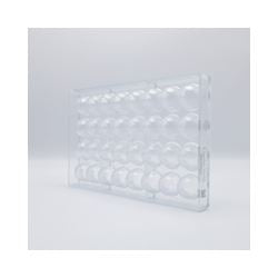 Transparent pralinform med 32 halvkulor för choklad