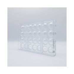 Transparent polykarbonat-pralinform för 28 praliner