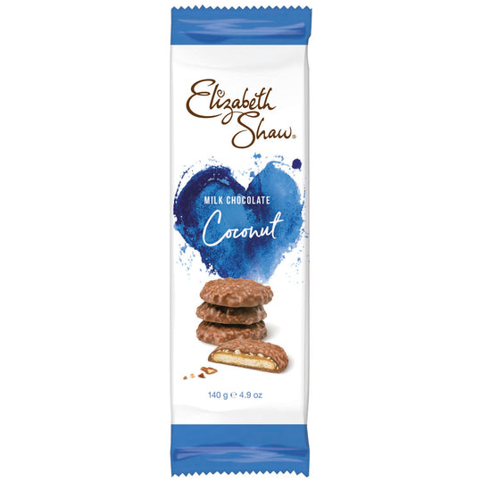 Pakkaus Elizabeth Shaw Maitosuklaa Kookospikot 140g
