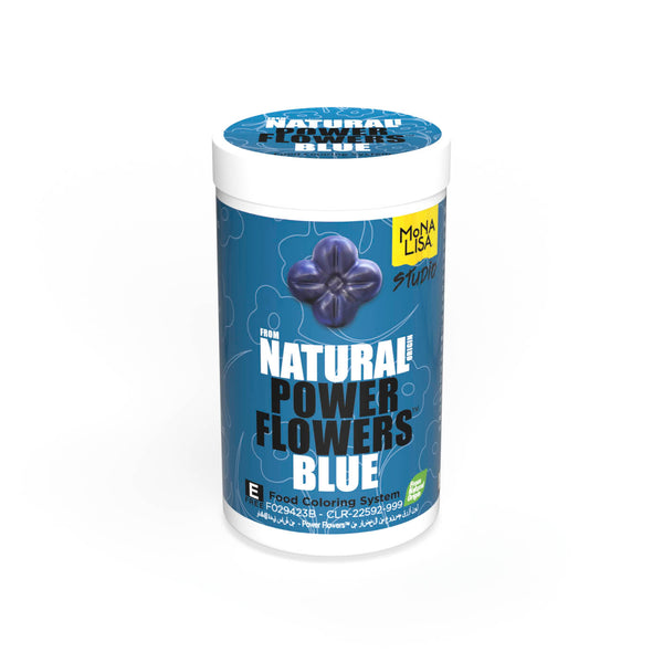 Mona Lisa Power Flowers Natural Blue chokladfärg i vit förpackning