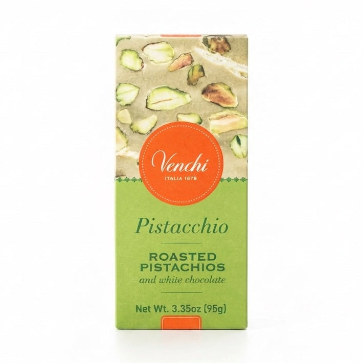 Venchi Pistacchio Roasted valkosuklaapatukka 95 g paahdetuilla pistaasipähkinöillä