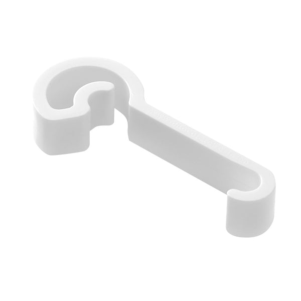 Valkoinen C-muotoinen muovipidike 24 mm praliniteille