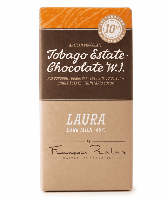 Tobago Estate Laura mörk mjölkchoklad 45% med Trinitario-bönor