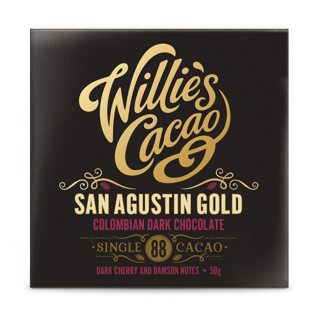 Willie's Cacao San Agustin Gold 88% dark chocolate bar packaging