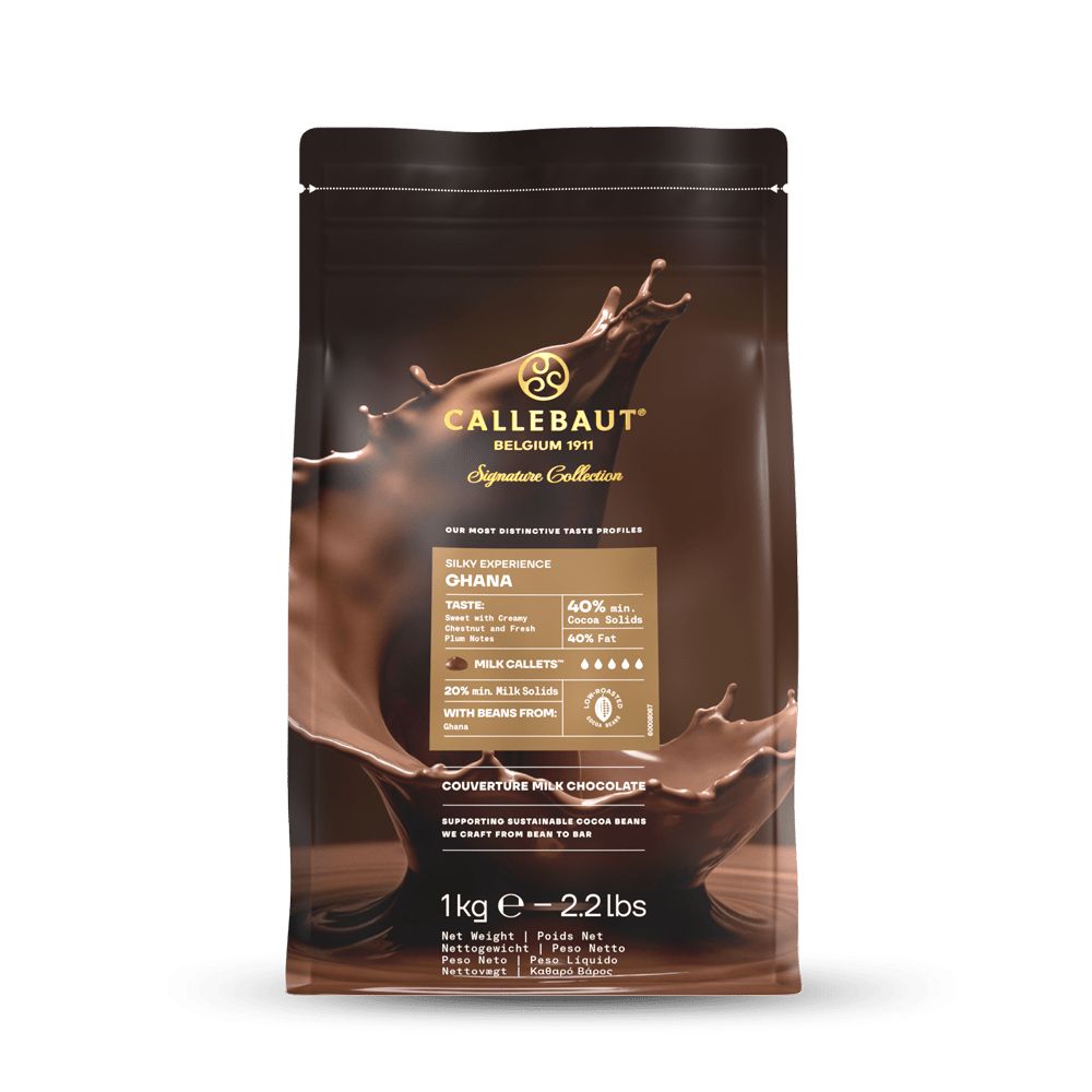 Callebaut Silky Ghana maitosuklaa 40 % kaakaota 1 kg pussi