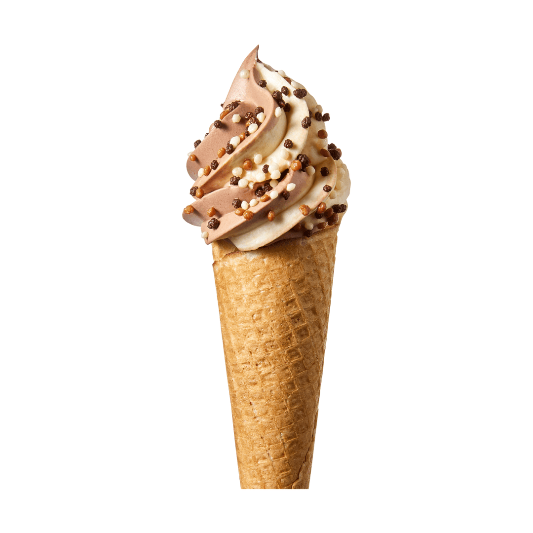 Iskon med mosslarv bestruten med Callebaut Mini Mix Crispearls