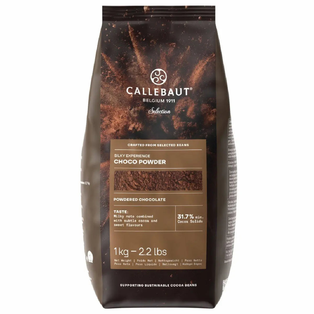 Callebaut Silky Kakaopulver 31,7% kaakaojauhe 1 kg tummansäkkisessä pakkauksessa