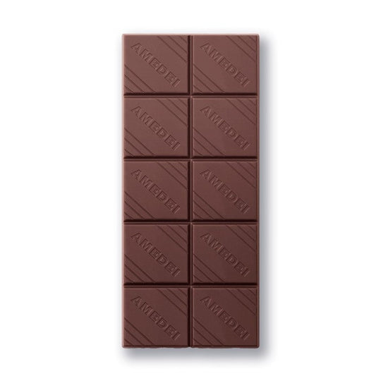 Chokladshopen Amedei Toscano Latte mjölkchokladkaka med präglat mönster och len yta