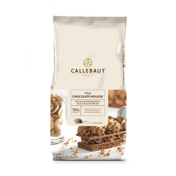 Chokladshopen Callebaut mjölkchokladmousse mix i 800g förpackning för professionell desserttillredning