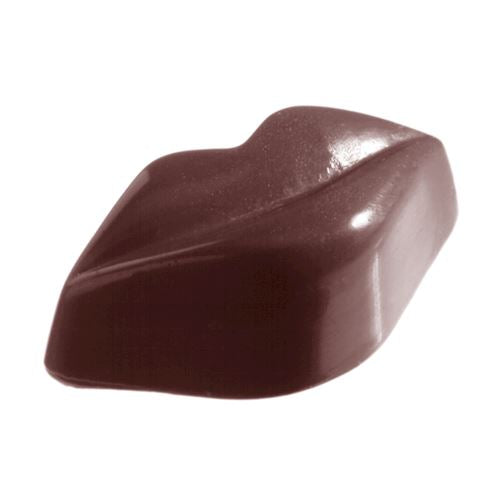 Huulimuotoinen suklaapraliini kiiltävällä pinnalla Chocolate Worldin praliinivahasta