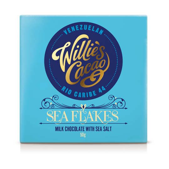 Willie's Cacao Sea Flakes 44% suklaapakkaus 50g