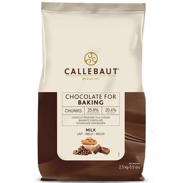 Callebaut milk chocolate baking chunks 2.5kg bag