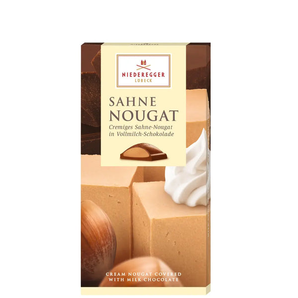 Niederegger Gräddnougatkaka 100g i guldcellofan med choklad och nougat