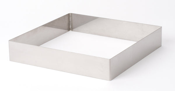 Neliömäinen ruostumattomasta teräksestä valmistettu kaakelikehys suklaalle, 210x210 mm