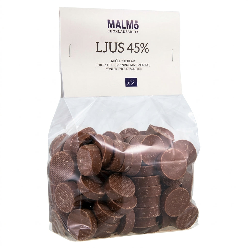Förpackning med Fairtrade-certifierad ekologisk bakchoklad