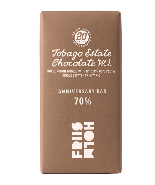Tobago Estate 70% kakao chokladkaka i årsjubileumsförpackning