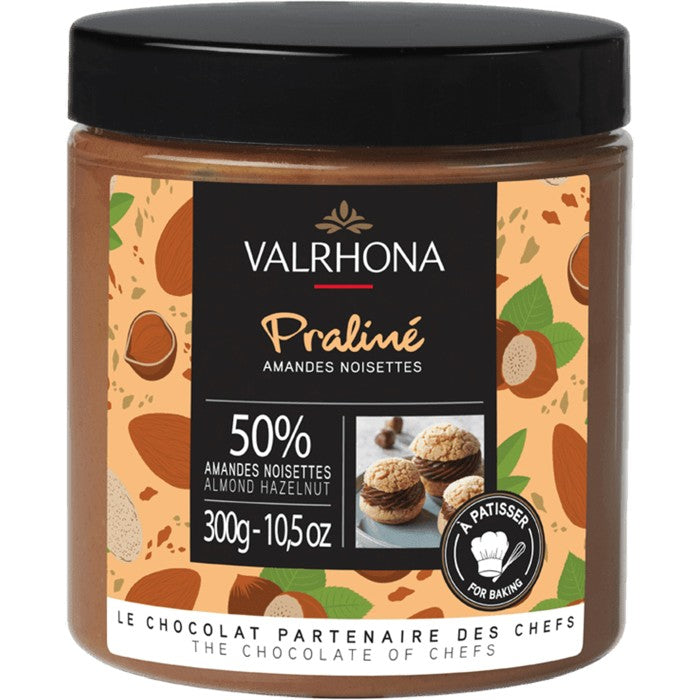 Valrhona pralíni 50 % manteli-saksanpähkinä 300 g purkki