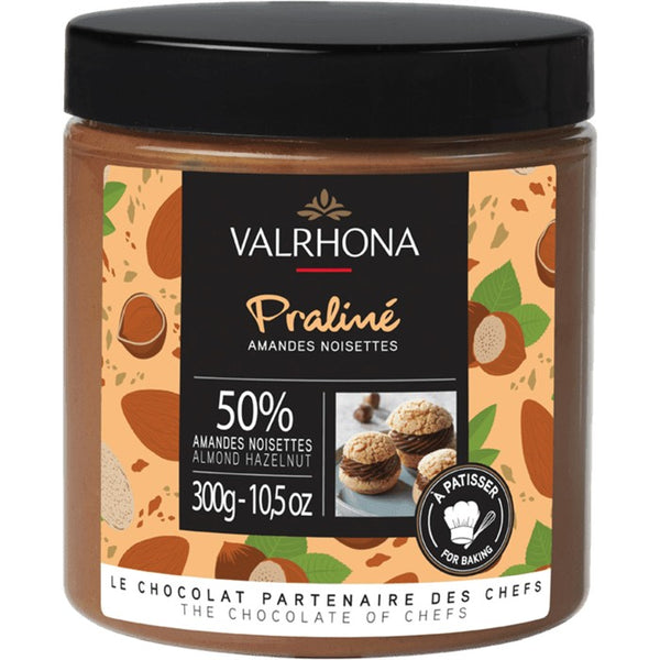 Valrhona Praliné 50% Mandel Hasselnöt 300g burk