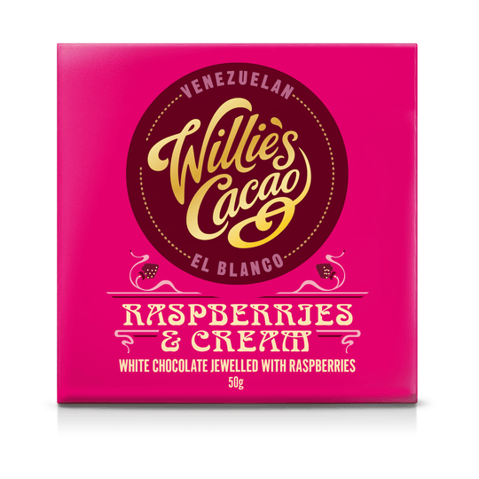Pakkaus Willie's Cacao valkosuklaa