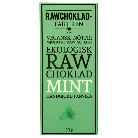Rawchokladfabriken Mint Nibs 73% chokladkaka, 50g, ekologisk och vegansk